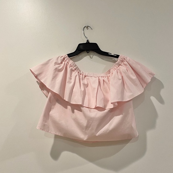 Topshop Tops - Topshop Pink Off The Shoulder Top